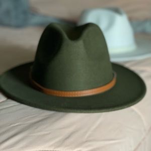 Olive Green Fedora.